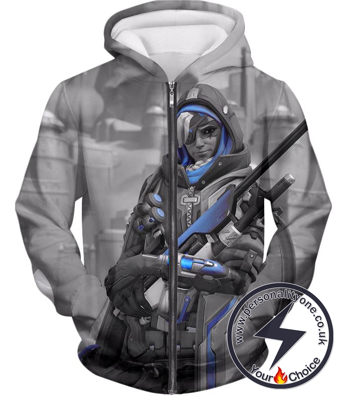 Overwatch Ultimate Sniper Support Hero Ana Zip Up Hoodie